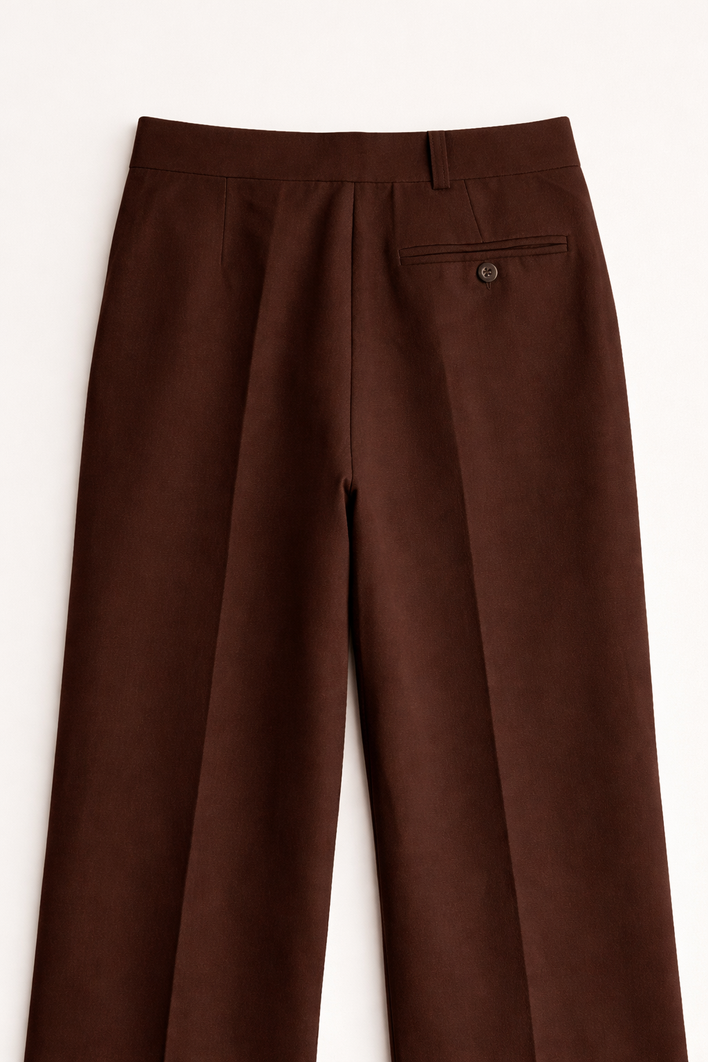 WOMEN'S CLASSIC SINGLE-PLEATED DARK BROWN STRAIGHT FIT TROUSER