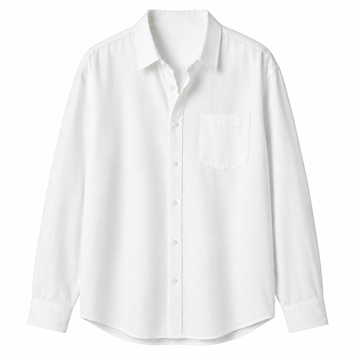 Men’s Relaxed Fit Paper Cotton White Shirt
