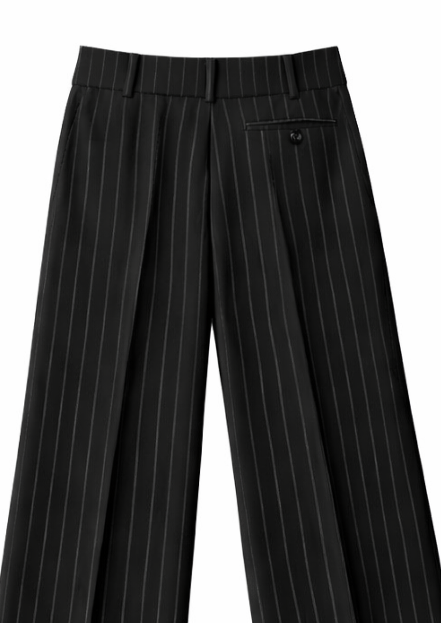 MEN'S BLACK STRIPE STRAIGHT FIT SINGLE PLEATED TROUSER