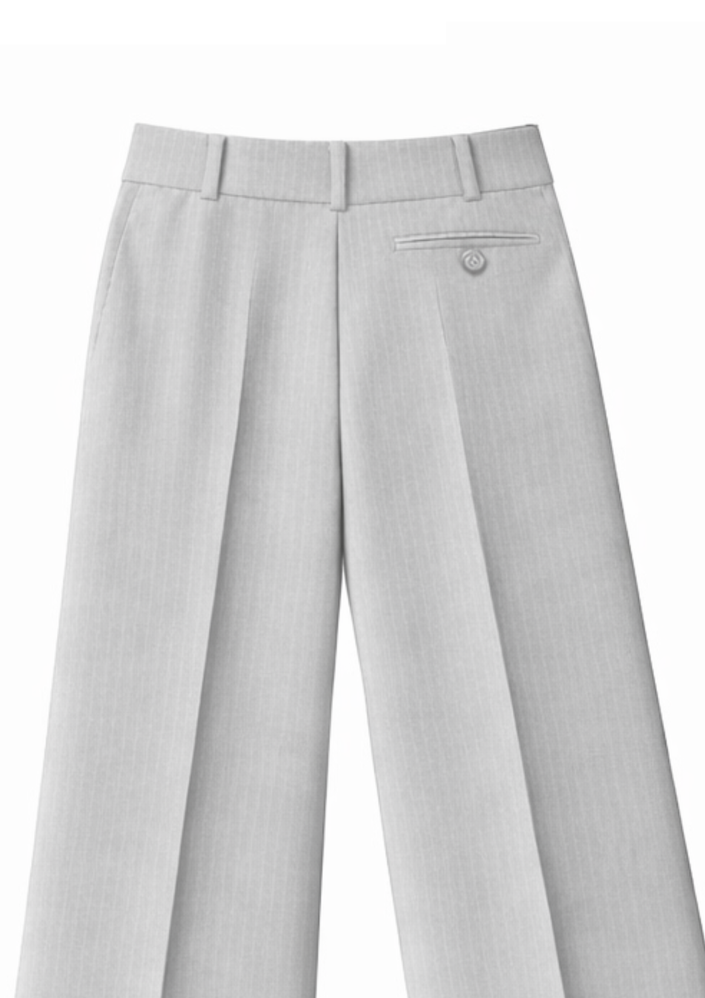 WOMEN'S GRAY STRIPE STRAIGHT FIT SINGLE PLEATED TROUSER