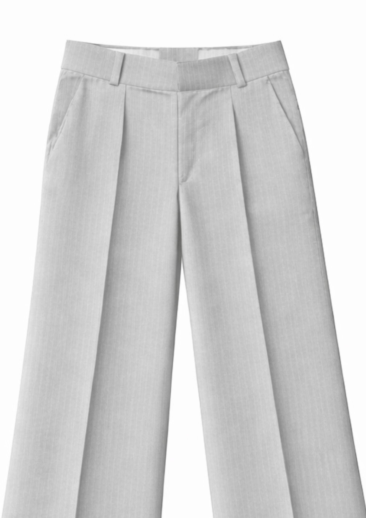 MEN'S GRAY STRIPE STRAIGHT FIT SINGLE PLEATED TROUSER